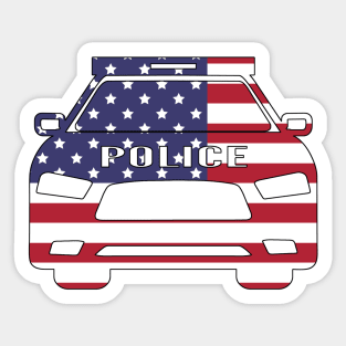 USA Flag Police Car Sticker